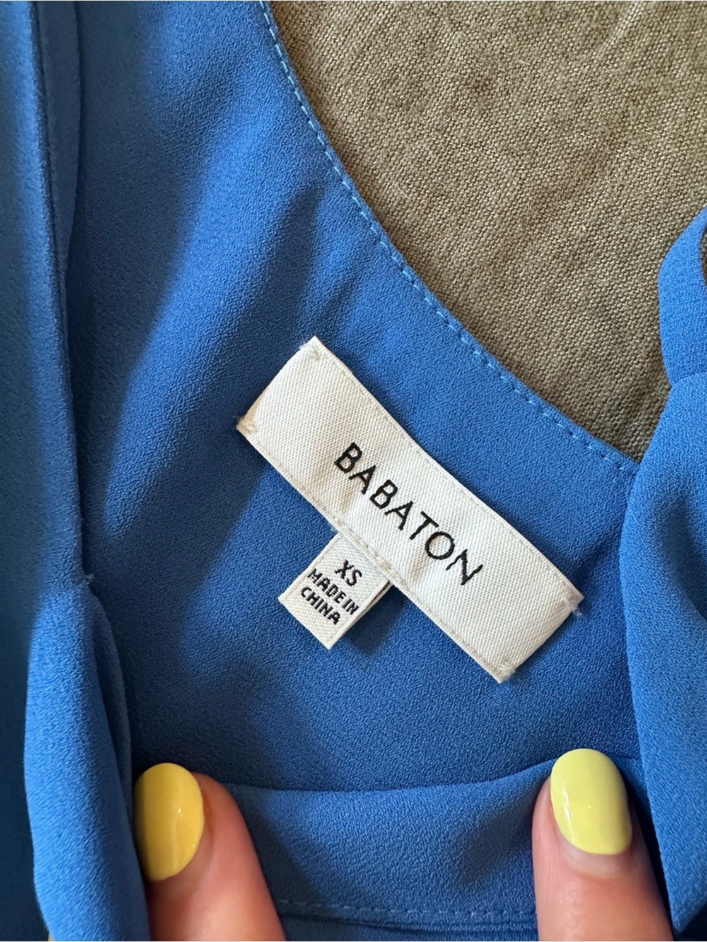 Babaton Blue Slip Dress with adjustable straps - Picture 3 of 10